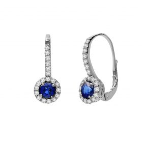 Sapphire  Diamond Earrings