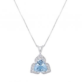 Aquamarin Diamond Pendant