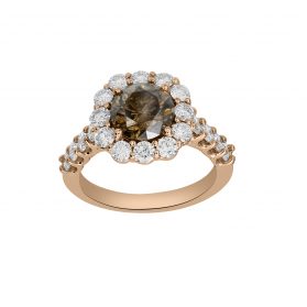 Natural Brown and White Diamond Ring